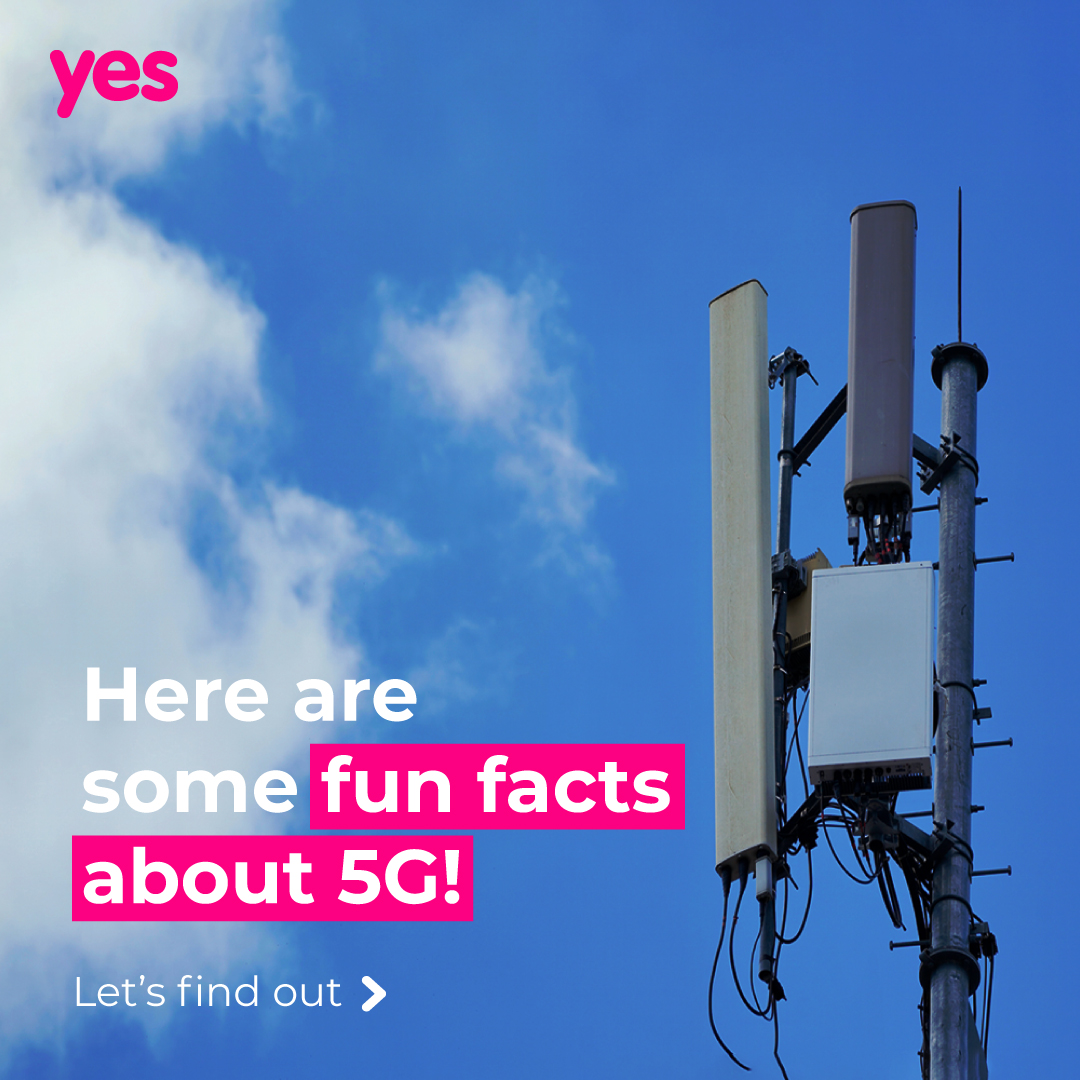 Yes_Telco's tweet photo. Here are some fun facts about 5G!

Now with Yes, you can be #FirstTo5G to enjoy faster speeds with near-zero latency when you claim your FREE YES FT5G Discover SIM Pack, exclusively for 5G phone owners. Get it here: https://t.co/FiJRsYbx4h

#Yes5G #MemangYes #FT5G https://t.co/n7ZAQkLBiJ