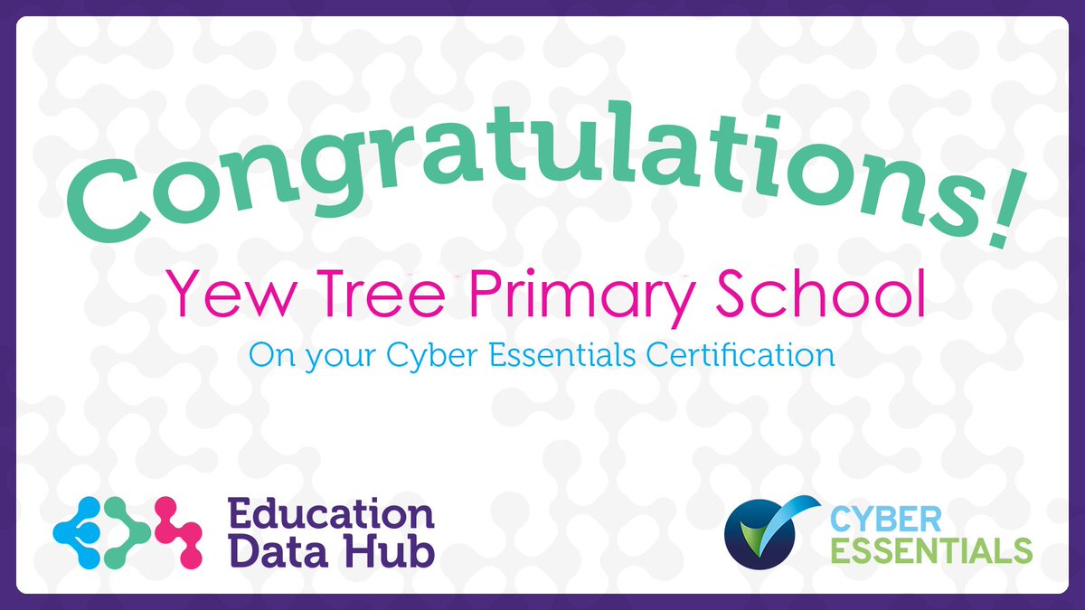 EduDataHub's tweet image. What better way to end the week than celebrate another school gaining Cyber Essentials Certification! 
We are delighted to have supported Yew Tree Primary School with this, so Huge Congratulations! @IASME1 @CyberEssentials @TrustVictorious 

#cybersecurityforschools #education