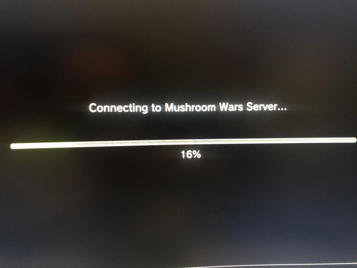 WayToKilya's tweet image. Hey @MushroomWars, I know your focus is mainly on the second game but I've been trying to play the first one on PS3 and whenever I try to connect to the online portion the game is stuck on this screen around the 80% point. Anyway you can help?