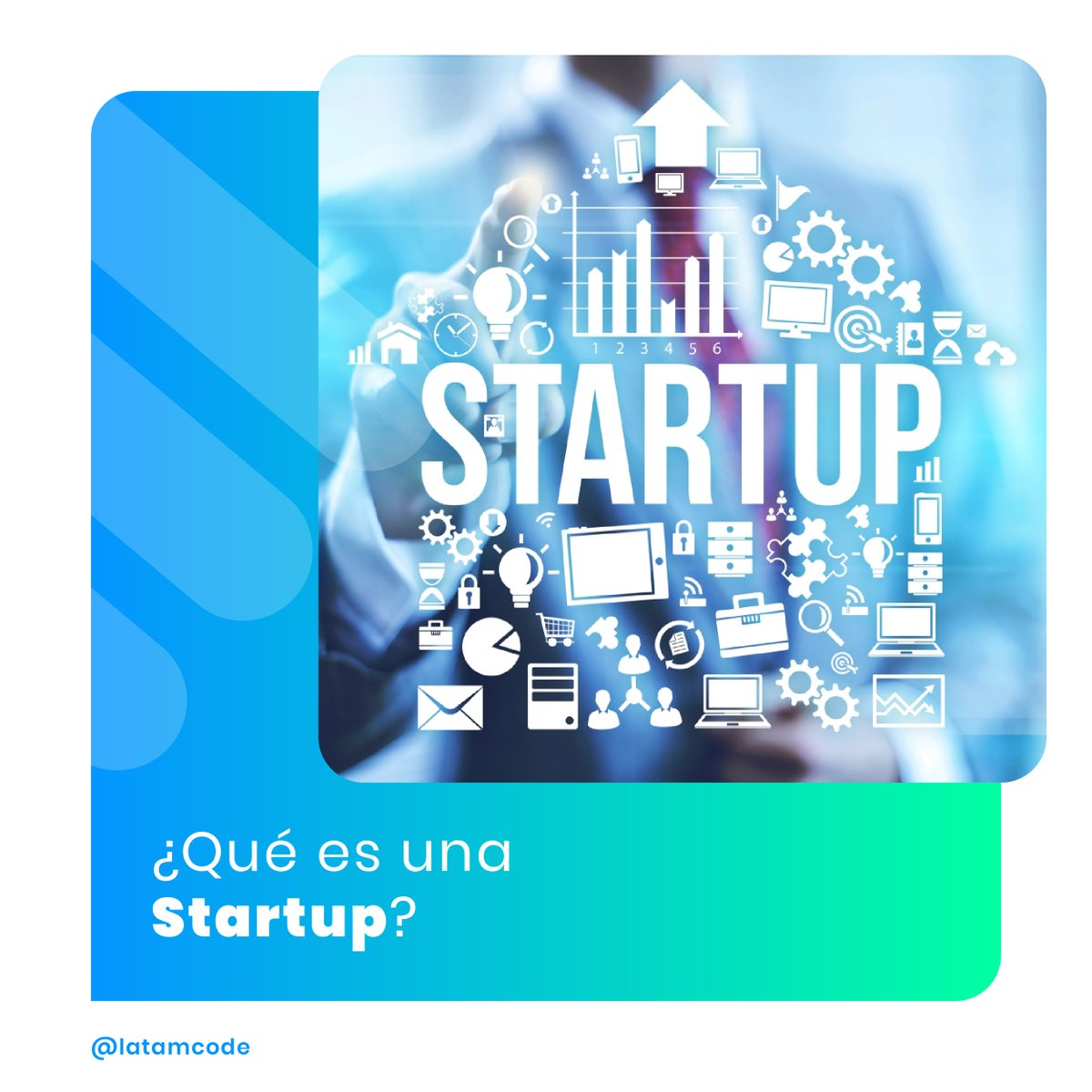 wearelatamcode's tweet image. Una #startup es una organización con gran capacidad de cambio que desarrolla productos/servicios requeridos por el mercado, de gran innovación, donde su diseño, desarrollo y comercialización están orientados al cliente. #Latamcode es una startup con este mindset!🚀