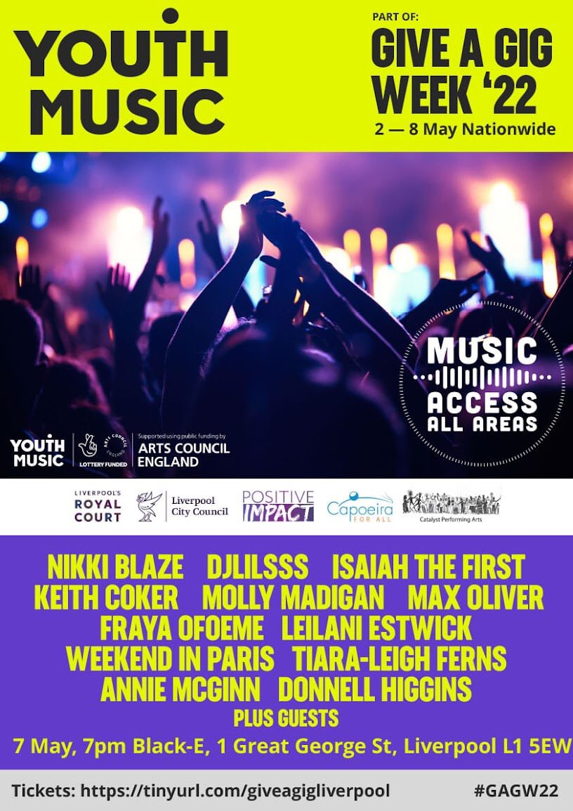 CatalystPA's tweet photo. #Giveagigweek #musicaccessallareas #Liverpool  This Saturday come along and support local talent to help raise funds to help other young people who need free access to music making sessions. https://t.co/23HLKCqEoE