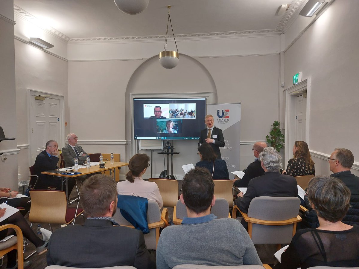 FranceinIreland's tweet photo. Today French &amp; Irish universities from 6 existing or future #EuropeanUniversities alliances are meeting @IUAofficial to exchange views on the future of European higher education, to increase quality, competitiveness &amp; facilitate the mobility of young people throughout 🇪🇺#EU2022FR https://t.co/eKiJh3rmt7