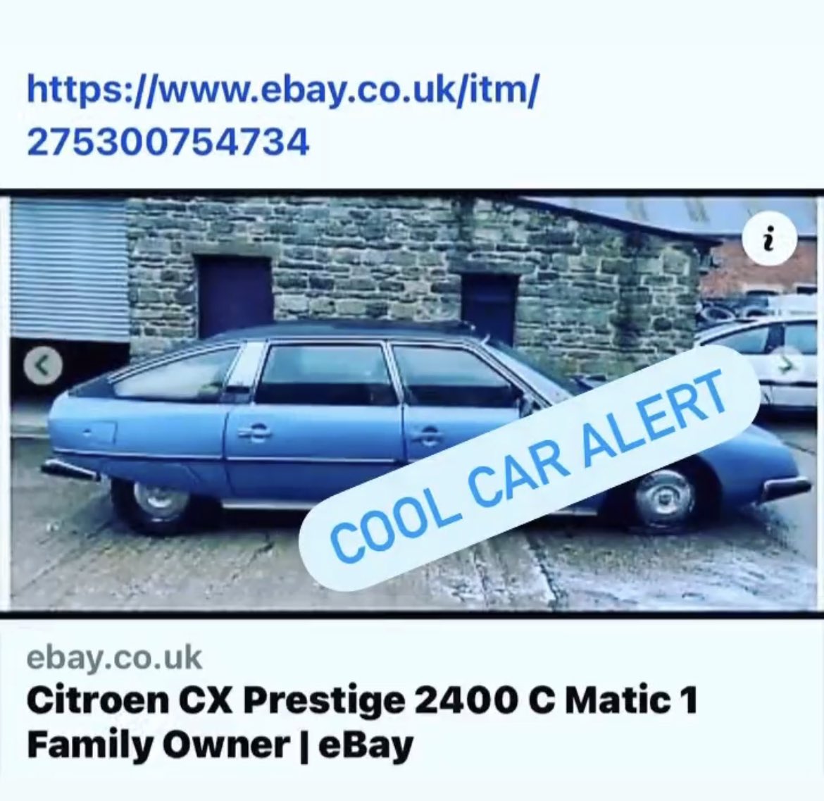 southerncarsuk1's tweet photo. Cool Car Alert….
The Serpent! On eBay for £5,000 with one owner…..seriously cool car, tempted?
#trcdoc #therealcardealersofcheshire #citroen #citroencx #coolride#retroride #theserpent #70scars #coolfrenchcars #slammed https://t.co/epVGruBQpY