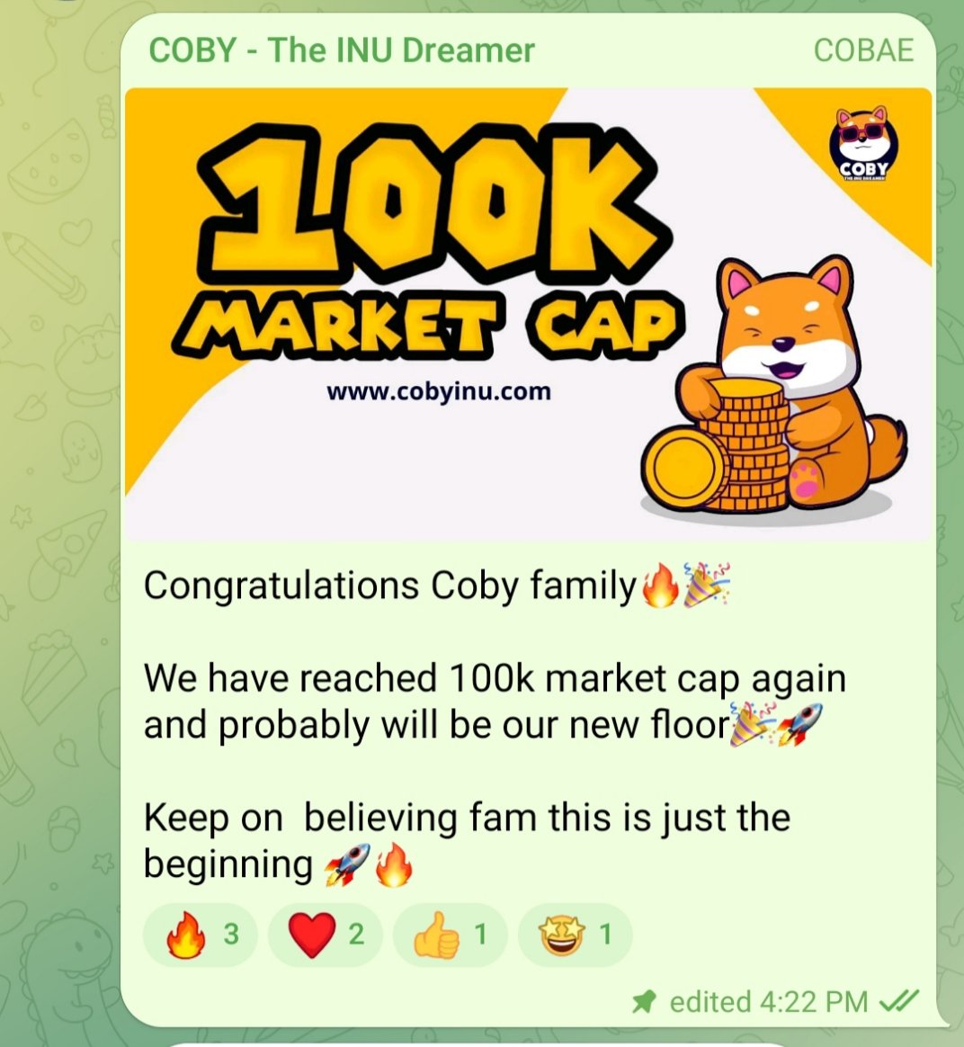 COBYINU's tweet photo. Wohoooooo🎉🎉🎉🚀🎉🎉

COBY ARMY IS SO STRONG💪🔥
What a lovely community we have here.

Join us: https://t.co/BT54E80vcU https://t.co/vIXHLEbJIg