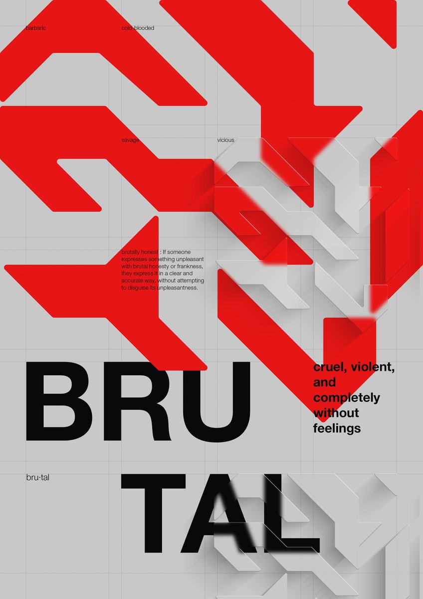 designbymoin's tweet image. BRUTAL  - Typographic poster