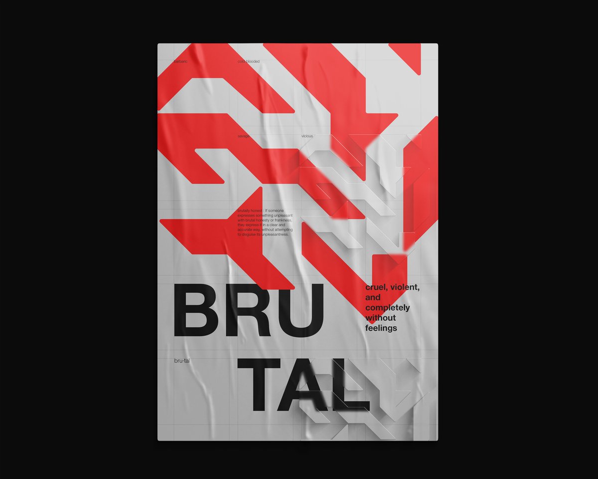 designbymoin's tweet image. BRUTAL  - Typographic poster