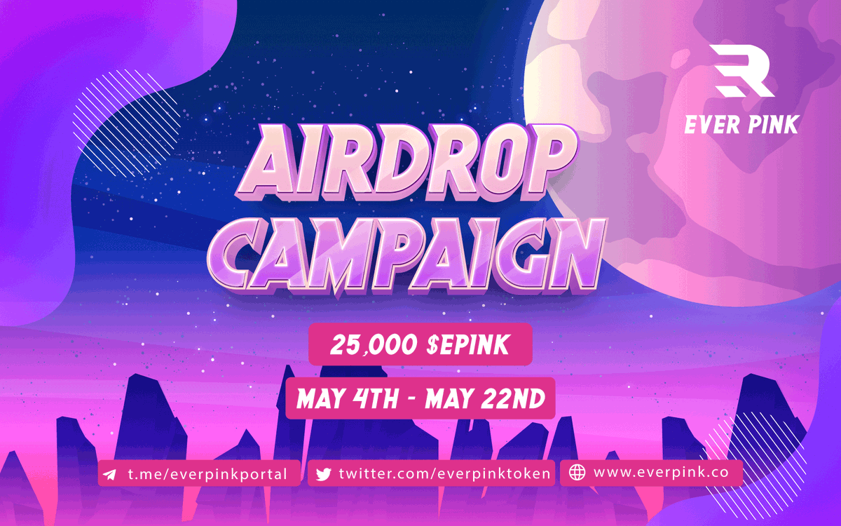 EverPink Airdrop Is LIVE !!!

Join the Airdrop Here:
t.me/EverPinkAirdro…

🎁 Reward: 25,000 EPINK (~$50)
🏆 Winners: 1,000 Lucky + Top 200
📅 End Date: May 18, 2022

#EverPink $EPINK #Airdrop
