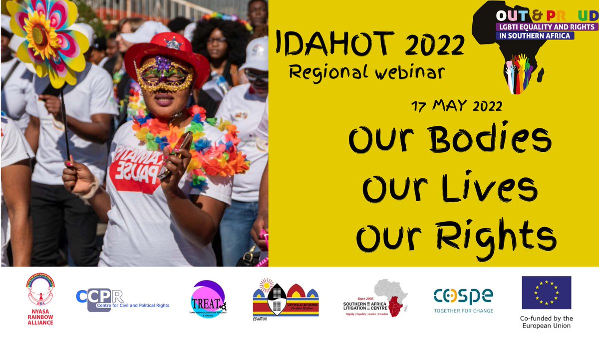 OutProud4's tweet photo. Join us as we celebrate #IDAHOT in 11 days time where we will speak about Our Bodies, Our Lives and Our Rights. Stigma, social exclusion and discrimination have not place in our societies.
@treat_zim @TheRockOfHopeSD @RainbowNyasa
#QueerWithoutBorders
#LGBTQ #LGBTQRights https://t.co/eDL16WaP2m