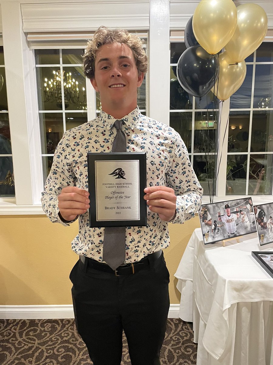 Congratulations to Senior Brady Schrank for being voted Offensive Player of the Year by his teammates.