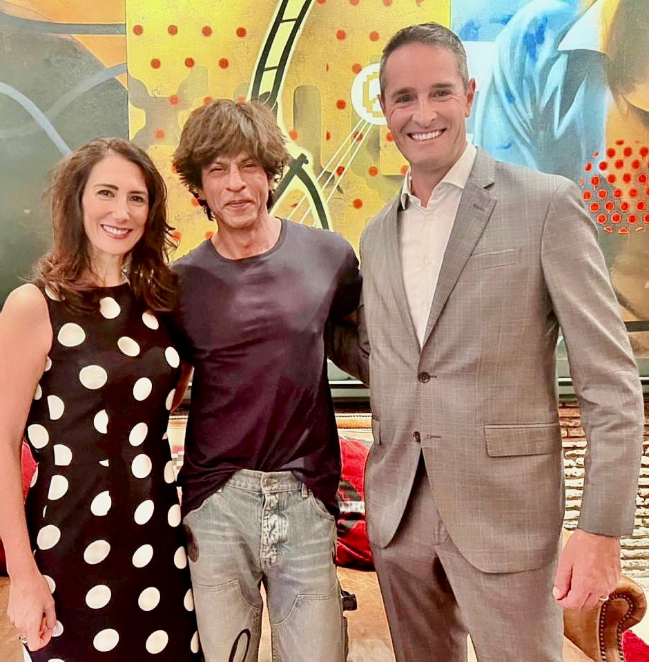 Thank you @iamsrk for the invitation for my wife Sonia and I to meet and spend time discussing the magical world of cinema and cricket. I enjoyed our chat about your trips to New Zealand and your incredible career journey. I look forward to connecting again soon. 😀