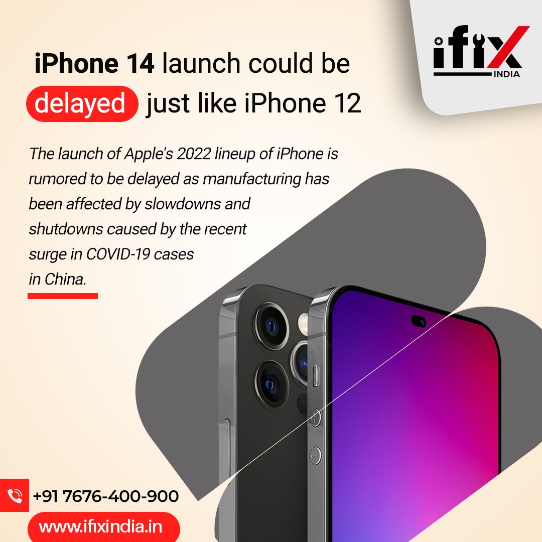 ifixindia_in's tweet photo. Many Apple suppliers’ factories have been forced to close or limit production due to the recent COVID-19 wave in China and other countries. 
Therefore, it will be very difficult for them to ensure the timely delivery of components for the iPhone 14 series.

#iphone14update https://t.co/b6F1KQv73M