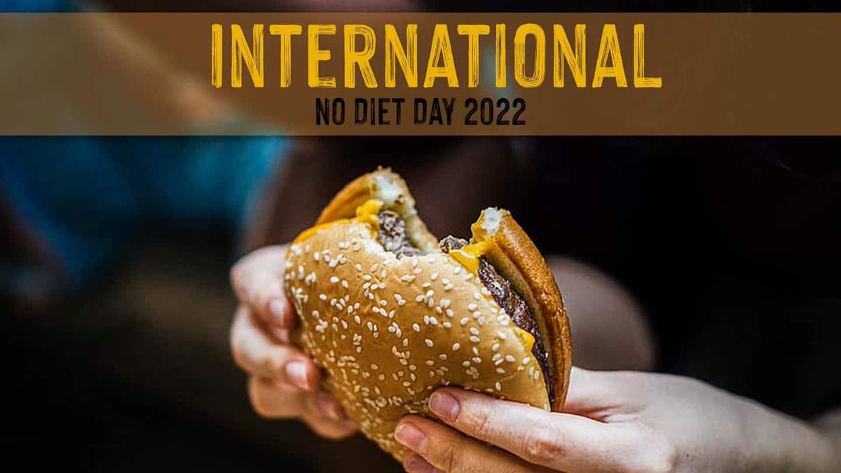 Good morning and happy International No Diet Day. The purpose of the day is: to help people to appreciate their own bodies; celebrate the diversity of different shapes and sizes; but also encourage people to live healthy lives whatever their size. 
#NoDietDay🍟🥟🥮🍫🍔🌭🍩🥤🍰🍕