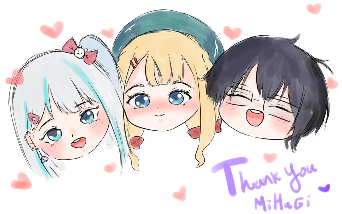 KyuraVeronica's tweet photo. Buat MiHaGi !!! ;;;;; padahal belum collab banyak ;;;;; 
hadiah dari akuu ;;; maaf klo ga terlalu baguss ;;;; hueeee 
 #HRTGraphics  #Artelaide  #Melochromia  #OtsuGita #uweiii https://t.co/O49ict13bO