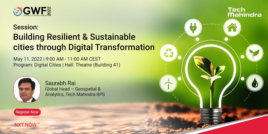 tech_mahindra's tweet photo. Saurabh Rai, Global Headโ Geospatial & Analytics,
@Tech_Mahindra BPS will be taking the stage at the upcoming #GWF2022, Amsterdam on 11th May 2022 at 9AM - 11AM CEST.
Register & join us to witness this Live: https://t.co/QEgQeeDPh3
#TechMahindraEurope #GeospatialWorldForum https://t.co/7613e8IRoQ