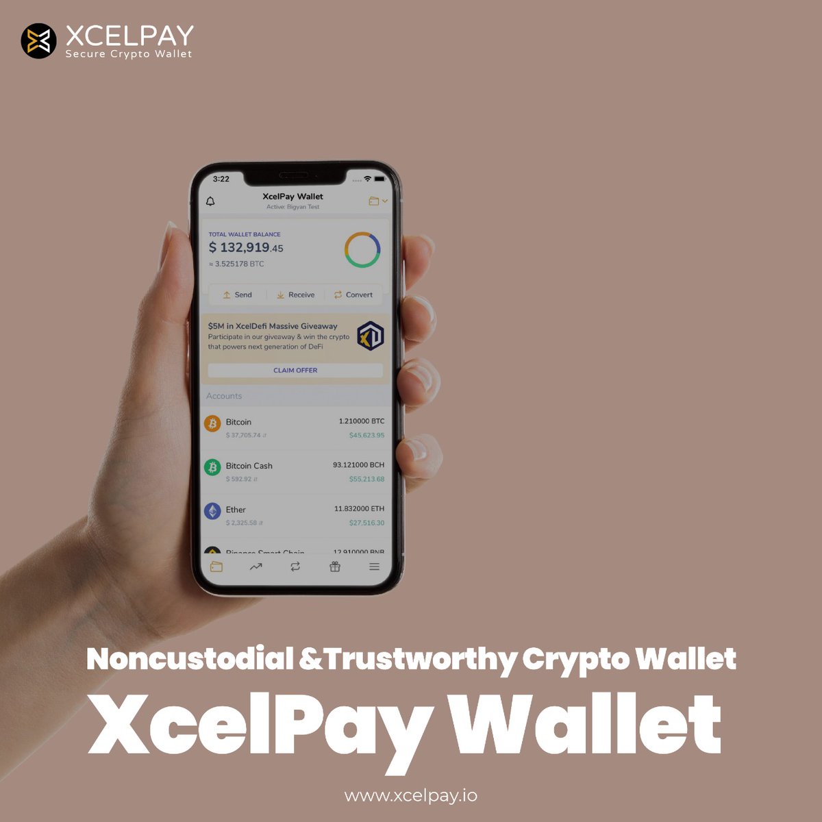 XcelPayWallet's tweet photo. XcelPay is a noncustodial &amp; secure crypto wallet.

It doesn’t ask users for KYC compliances while setting up the account. Moreover, it doesn’t store user’s private keys on its server. 

✨🔥Download the  trustworthy #XcelPay Wallet NOW ! 👉  https://t.co/bGCWJN21Dq

#cryptowallet https://t.co/llzw9tcc1Z