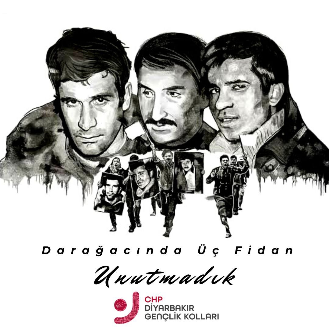 chpgencdyb's tweet photo. "Vatan onu parsel parsel satanların değil, uğrunda darağacına gidenlerin vatanıdır."

Deniz, Yusuf ve Hüseyin'i tam bağımsız Türkiye istedikleri için astılar. Yaktıkları mücadele ateşiyse 50 yıldır hiç sönmedi/sönmeyecek.

Üç fidanımızı saygıyla anıyoruz.

#6Mayıs1972 https://t.co/lH1wR448PX