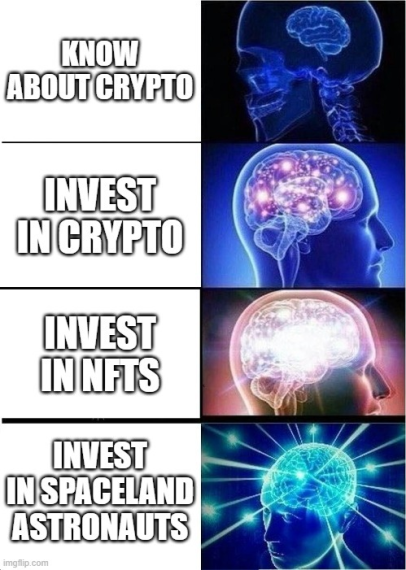 SpacelandNFT's tweet photo. There are no limits to that 🧠 😂 
#spaceland #SpacelandAstronauts #NFTs #NFTCommunity #crypto #metaverse #space #astronauts #money https://t.co/wg540CnsnQ