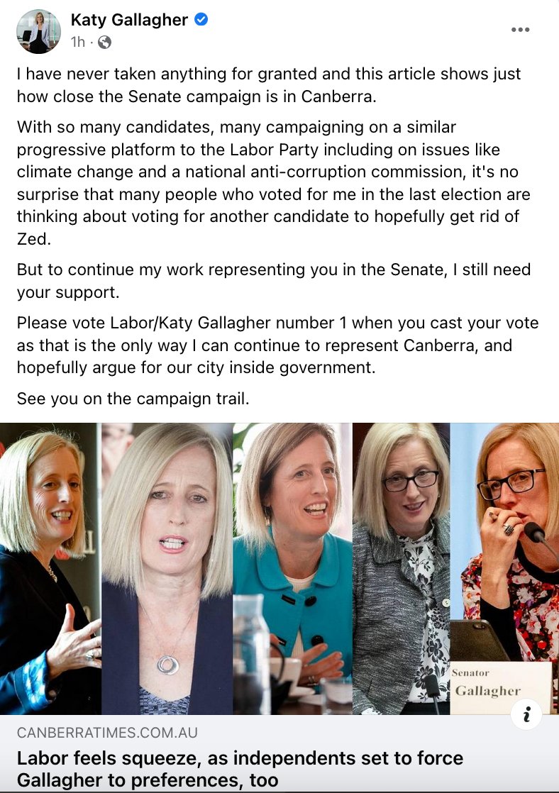 To continue my work in the Senate, I need your continued support.

Read the story 👉 bit.ly/3waleQY
#auspol