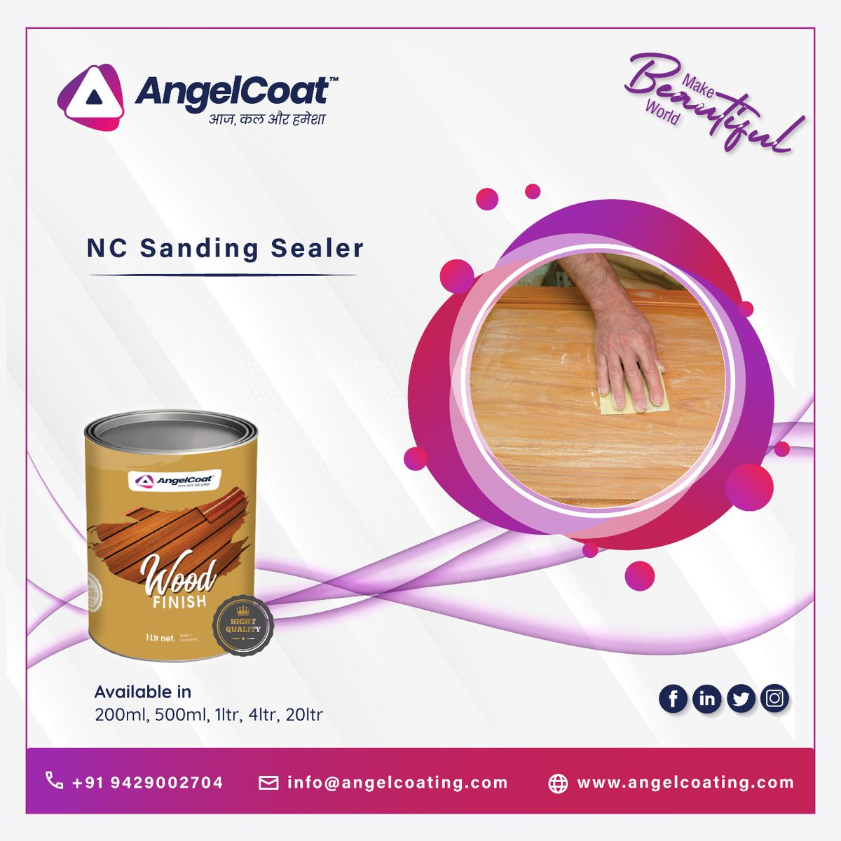 angel_coating's tweet photo. #AngelCoatingprovides best #NCSandingSealer, Sealer for wood in Ahmedabad

📌Specially designed to offer excellent #sealing properties.

🌐https://t.co/x4y0junjQZ

#Woodcoating #NCSealer #Sanding #Sealer #NitrocelluloseSandingSealer #BuyNCSandingSealer https://t.co/nInp7JO7UY