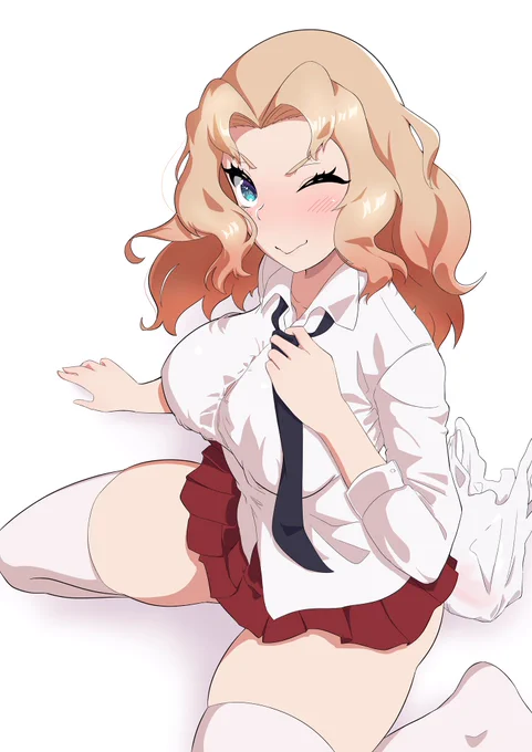#garupan 
ガルパンのケイさん

ケイ「ヘイ、ハニ〜♪こっち座って。ちょっと休も?」 