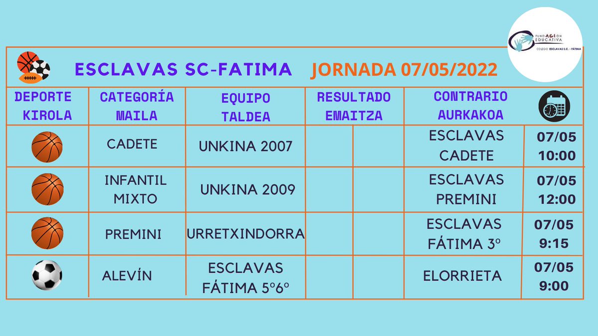 EsclavasF's tweet photo. Y los partidos de este fin de semana https://t.co/Iyv2ThVoCH
