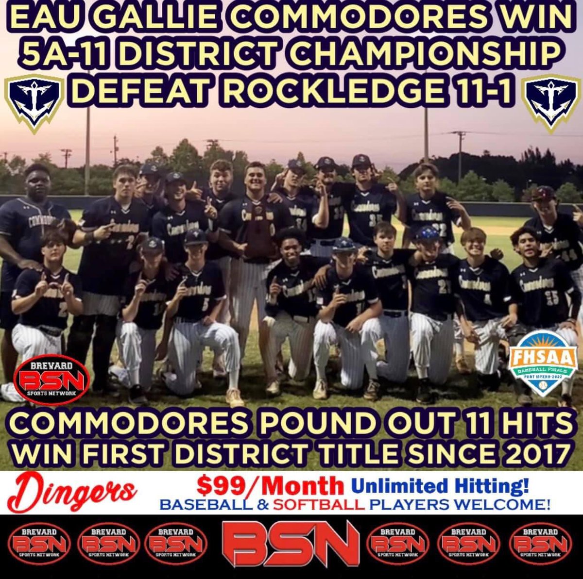 BSN PREP BASEBALL: EAU GALLIE WINS FIRST DISTRICT CHAMPIONSHIP SINCE 2017, DEFEAT ROCKLEDGE 11-1 FOR 5A-11 TITLE: 

Check out the article here: facebook.com/10005851966352…