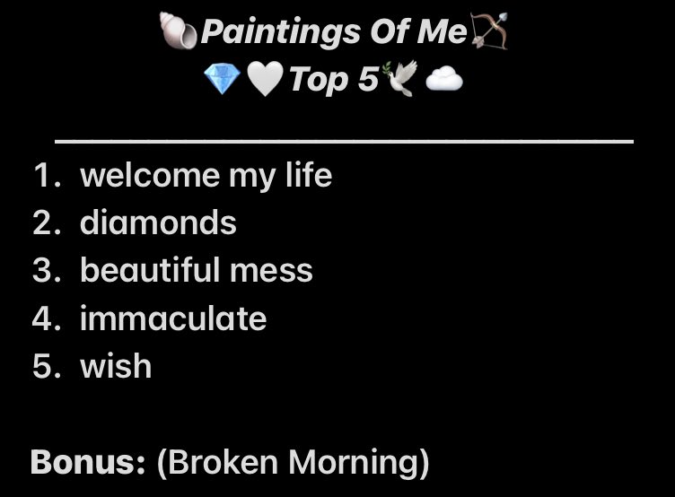 gabs_fancycake's tweet photo. my paintings of me top 5!🤍 @gabcake https://t.co/EtShgjuzTV