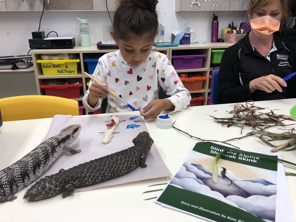 <a href="/LHospitalSchool/">Liverpool Hospital School</a> student getting creative after reading <a href="/ZoosVictoria/">Zoos Victoria</a> #fightingextinction new book ‘Slink the Alpine She-oak Skink’ by Kate Rijs. I then introduced the <a href="/GeorgesRiverEEC/">Georges River EEC</a> resident blue tongued and shingleback lizards and she creating her own clay one! <a href="/ChrisVella2/">Chris Vella</a>