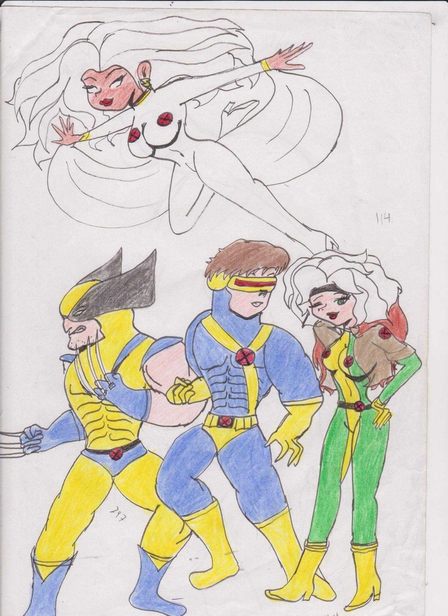 vhal97's tweet photo. Estaba revisando mi fb y me encontré con uno de mis primeros dibujos.
¡No puedo creer que este viejo dibujo tenga ya 13-14 años! Definitivamente le voy a hacer un remake 💗
#xmen90 #xmenseries #storm #wolverine #cyclops #rogue #olddrawing #marvelcomics https://t.co/0BRbqYeALI