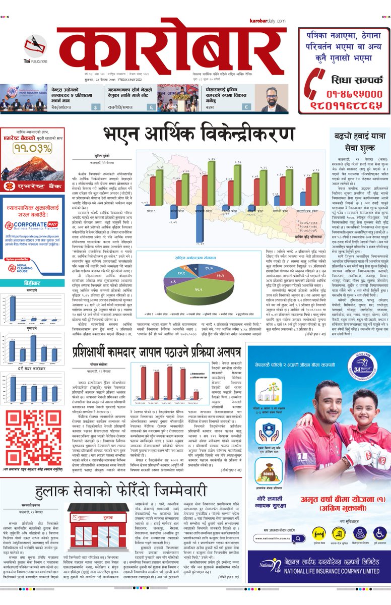 karobar_daily's tweet photo. @karobar_daily #FrontPage #ProvinceGDP @NEPALNPC @mofnepal @ekarobar_daily #FailedEconomicDecentralization #FiscalCommission @karobardaily @kchalise @TIACAO2 @hello_CAANepal #AirportTaxUp @hello_dotnpl @hello_tourismnp @nepaltourismb @JPN_PMO #JITCO @fncci_nepal #PostalService https://t.co/IBgCgKEHSK