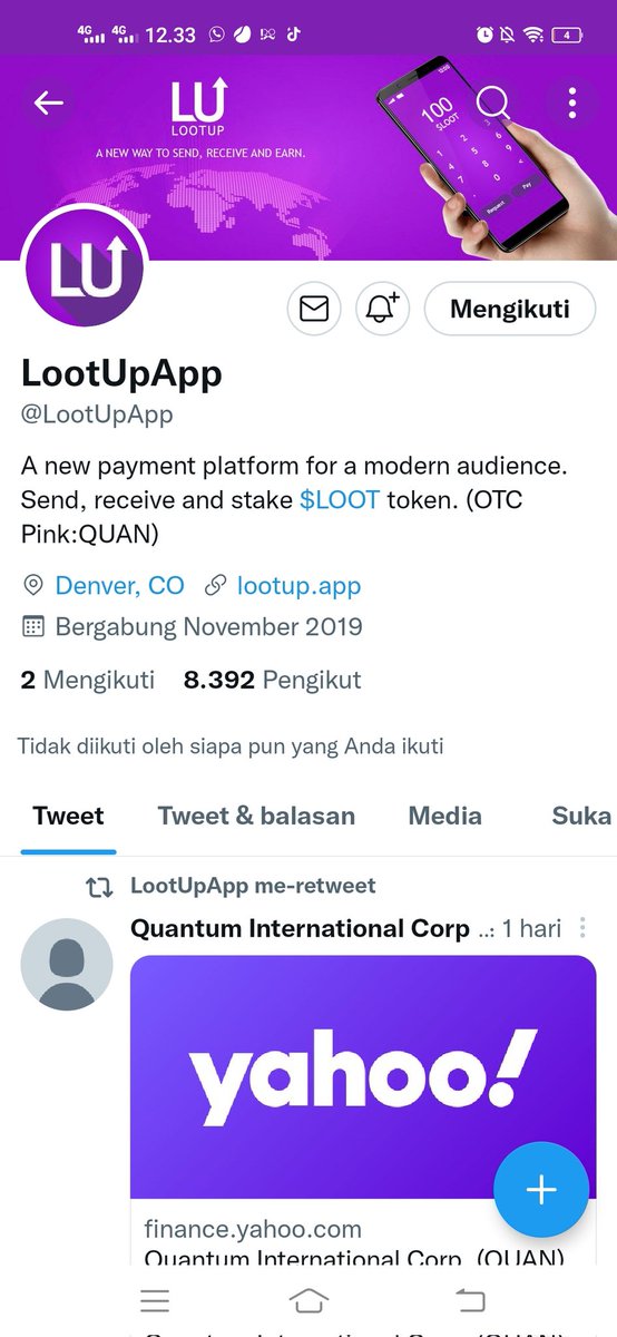 angkot04b's tweet photo. @ladyincrypto @LootUpApp @QuantumIntCorp Done https://t.co/TUMv04Ckdy