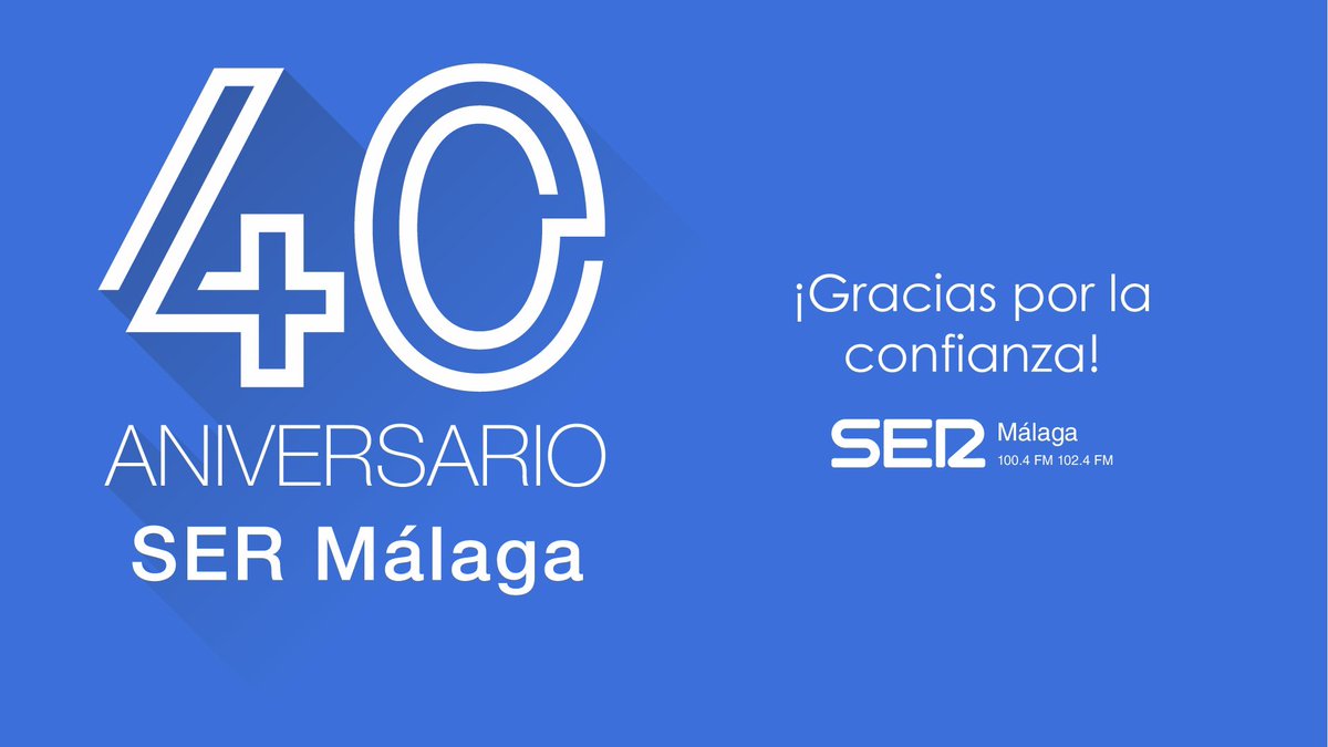 SER_Malaga's tweet photo. Buenos días @sermalaga cumple hoy 40 años de emisiones en esta provincia. Alguien dijo una vez que la radio es muda hasta que el oyente la escucha. Hoy lo celebración va para los oyentes. Gracias y mil veces gracias por la confianza. https://t.co/hVblYMGl8n