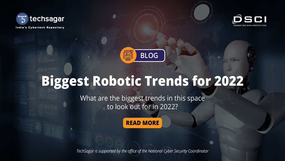 TechSagar_DSCI's tweet photo. #BlogAlert | Robotics is a promising technology creating a revolution in industries &amp; a major contributor in the implementation of Industry 4.0. Identify trends set to dominate this space in our blog 'Biggest Robotic Trends for 2022' https://t.co/T43eUGlDny
#DiscoverWithTechSagar https://t.co/vTBPXlTpSE