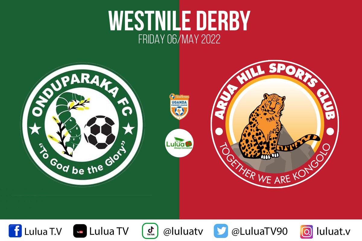 Lulua T. V (@LuluaTV90) on Twitter photo 2022-05-06 05:54:03 West Nile celebrating two giant clubs today as they face off in the reverse fixture of the #StarTimesUPL #WestNileDerby | #LuluaTVConnected West Nile celebrating two giant clubs today as they face off in the reverse fixture of the #StarTimesUPL #WestNileDerby | #LuluaTVConnected
