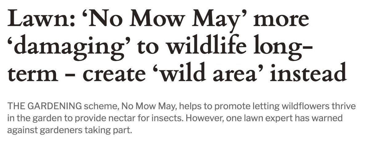 No Mow May will invite all kinds of wildlife to the lawn to create a home, only then to destroy it and kill the insects in the process when the lawn is mowed again.

We spoke to <a href="/Daily_Express/">Daily Express</a> about why it's not all it's cracked up to be.

express.co.uk/life-style/gar…