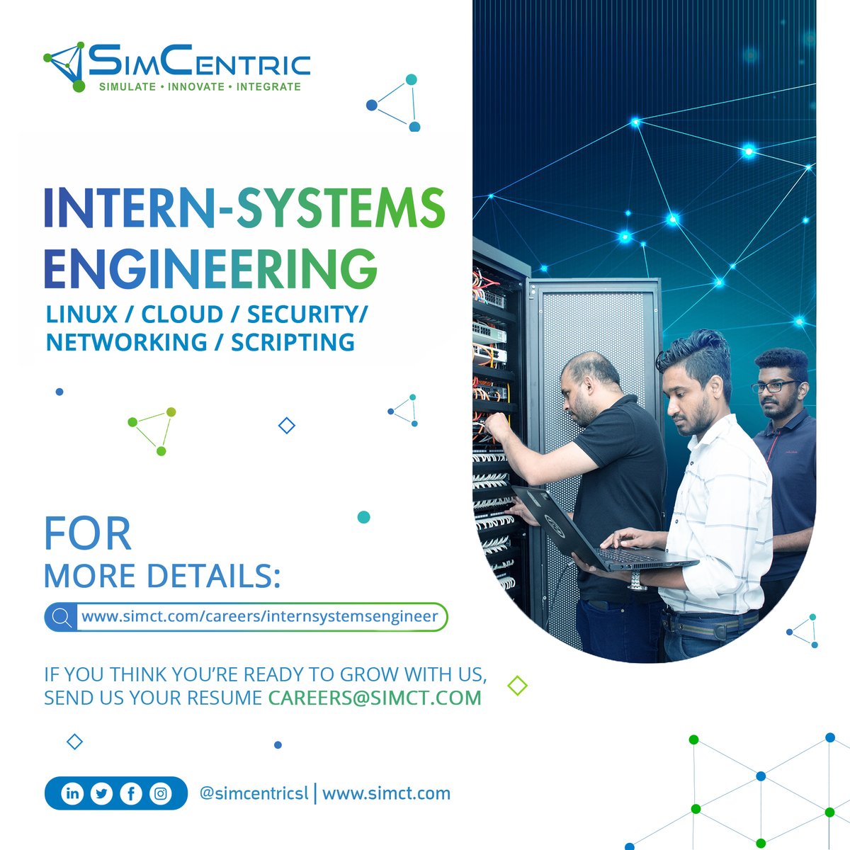 simcentricsl's tweet photo. Your Future Begins Here!
We are looking for a motivated & challenging individual to join our exceptional team as an Intern – Systems Engineering. Come Join with Us!
For more details – https://t.co/Slp4GLGWJG
#simcentricsl #simcareers #ITcareers #internship #systemsengineering https://t.co/2US6pF4sMD