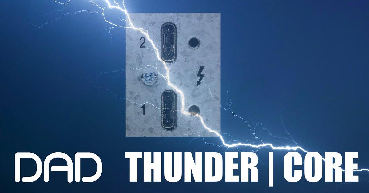 DigitalAudioDK's tweet photo. It may just be two small ports, but Thunder | Core is a milestone, as we now bypass interfaces between the DAW and e.g. AX32. And it's not just about thunder - it's also lightning fast! ⚡️ 

Thunder | Core: https://t.co/HE91oqUPAr
#digitalaudiodenmark #proaudio https://t.co/QhF3XQEbb7