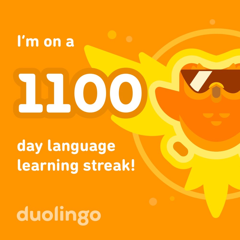 TonjaC's tweet image. I’m on a 1100 day streak learning French on Duolingo! Join me? invite.duolingo.com/BDHTZTB5CWWKT2…
