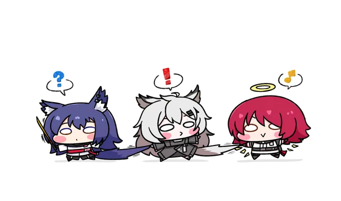 前にも描いた尻尾電車です🐺🐺😇
#アークナイツ #明日方舟 #Arknights 