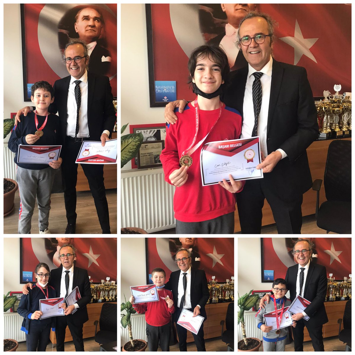 Türkiye şampiyonu satranç takımımız,Okul Müdürümüz tarafından tebrik edilerek başarı belgeleri verildi.🏆