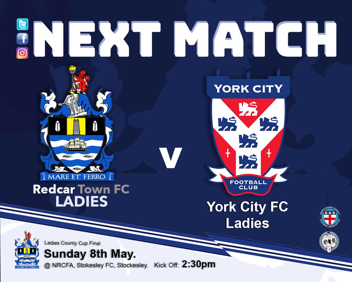redcartownfc's tweet photo. 2 Days to go till our ladies take on the might of York City FC in the County Cup Final.. let’s get behind them.🤞👍 Sunday 8th May, 2:30pm @ NRCFA Stokesley. https://t.co/SQmqpT69ls