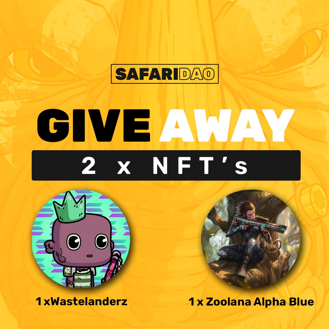 LucasWeb3_'s tweet photo. 🎁GIVEAWAY🎁

Prizes: 
🏆2x NFT (Total 1.5 $SOL~$150)
🏆.1 $SOL
🏆20x WL

To Enter: 
1⃣Follow @Safari_DAO &amp; @solanaforlife 
2⃣RT +❤️+ tag 3
3️⃣Join Their discord and say "Free NFT"
https://t.co/6R0M7ZozLs

Winners picked from #Giveaways channel!
#Solana #NFTGiveaways #NFTCommunity https://t.co/szbtrRX5Jm