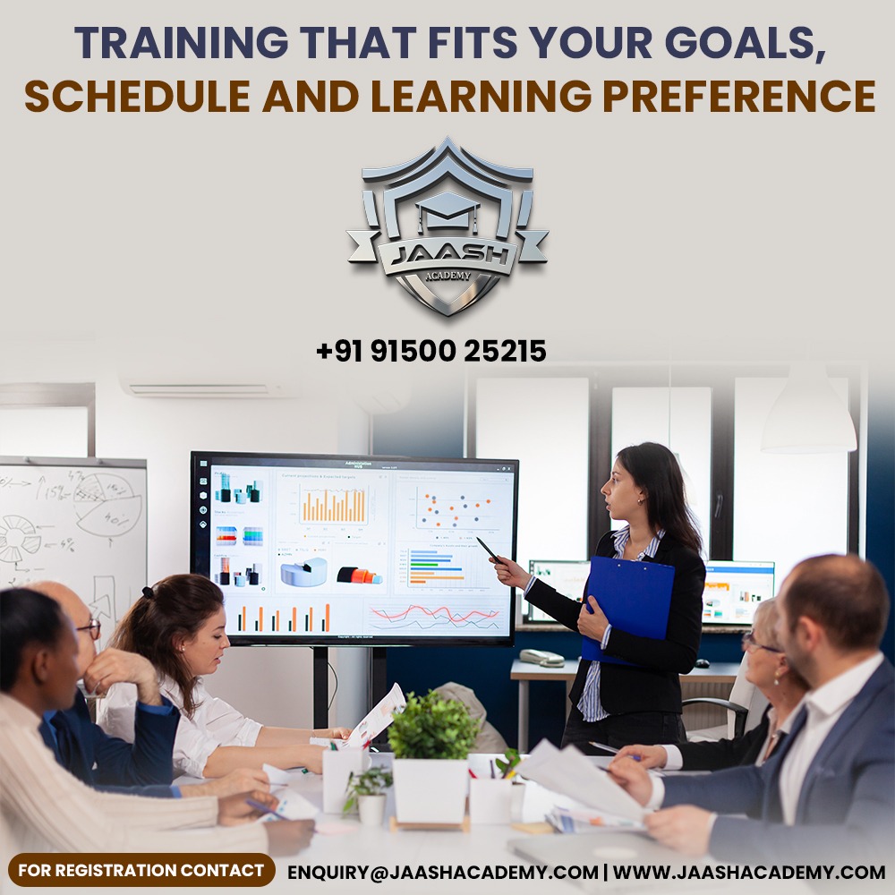 Training That Fits Your Goals, Schedule and Learning Preference
Visit Our Website: jaashacademy.com
For Registration: +91 91500 25215 | enquiry@jaashacademy.com
#jaashacademy #jaash #trainingacademy #courses2022 #software #hardware #courses #CareerDevelopment #chennai