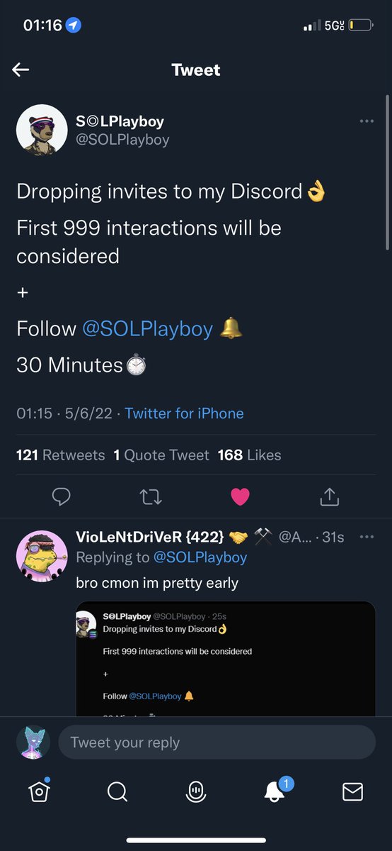 Kevin67213270's tweet photo. @SOLPlayboy Done ✅ https://t.co/fgjLA0ZTYO