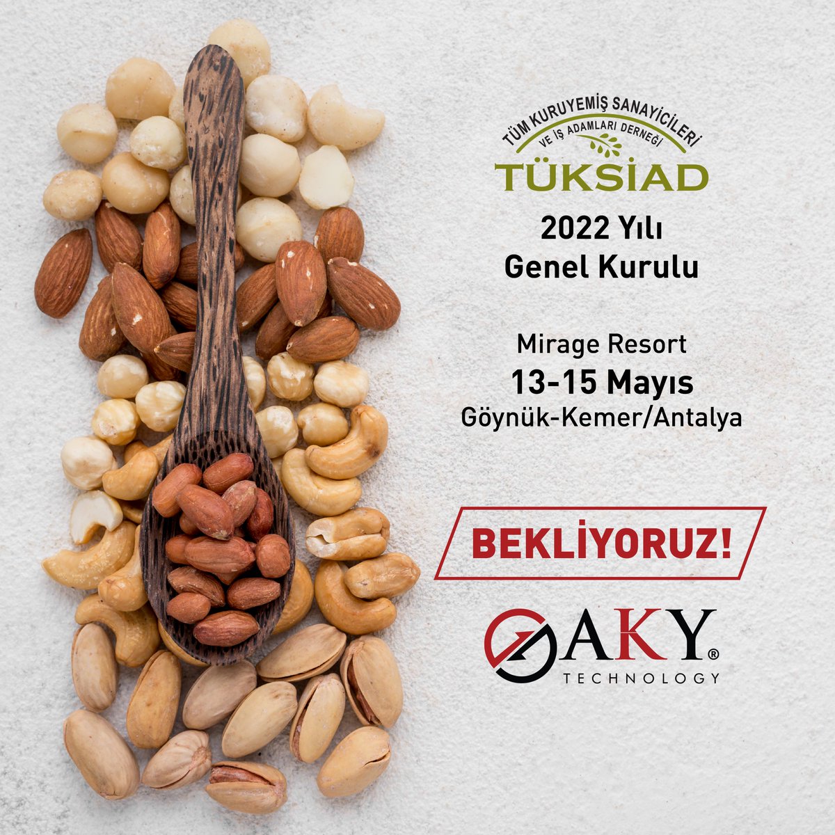 akytechnology's tweet image. Tüksiad 2022 Genel Kurulu'nda bizde varız,
Bekliyoruz...

#Antalya #tüksiad #genelkurulu #kuruyemiş #akytechnology