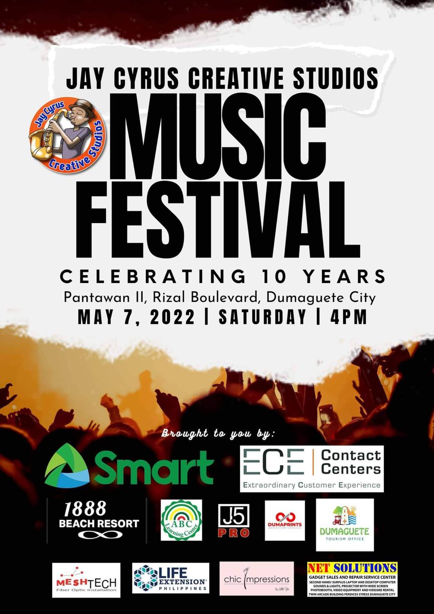 WFDdgteofficial's tweet photo. Its the Jay Cyrus Creative Studios Music Festival, May 7, 2022 at Pantawan 2, Rizal Boulevard, Dumaguete City. Program starts at 4pm! Admission is free! Kitakits mga higala! https://t.co/Z4rHtqc52M