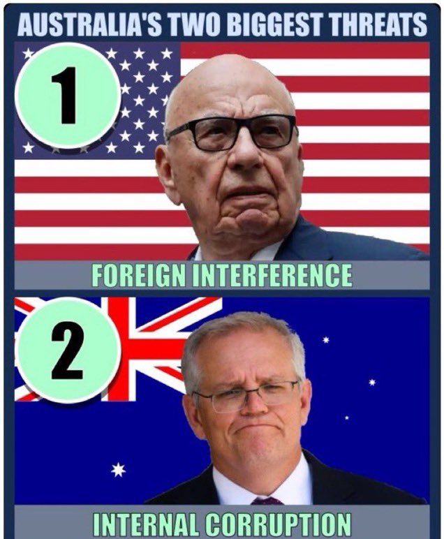 tezzr44's tweet photo. @PRGuy17 @astrowisdom777 The most clear and present danger to our democracy @rupertmurdoch called the most dangerous man in the world is trying to creat a kleptocracy. Reject Rupert #VoteAlboForPM https://t.co/dkkU7KBQM1