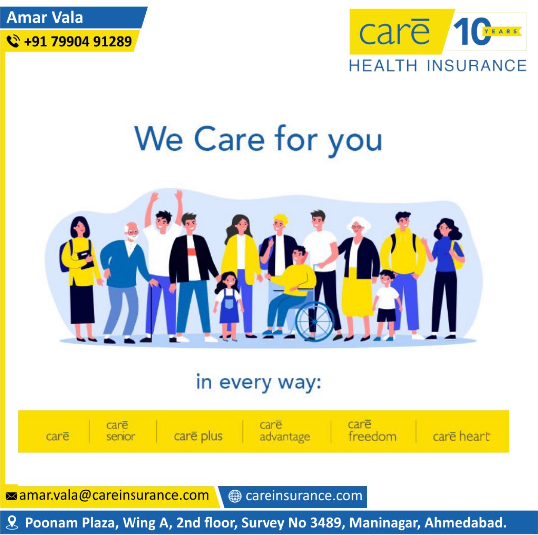 Your health security means the world to us, and that is why we ensure we cater to all your healthcare worries. 

#Celebrating10YearsOfCare 
#HealthInsurance #CareHealthInsurance #ComprehensiveHealthInsurance