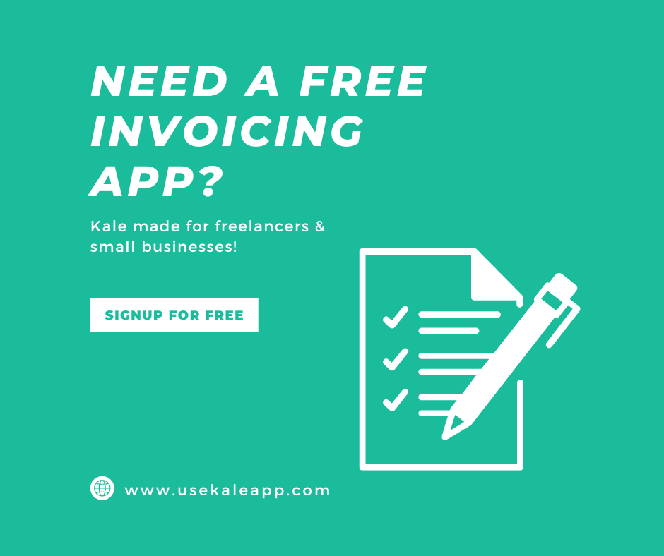 Localscope_dev's tweet photo. Kale is a free invoicing app built for freelancers and small businesses.

Try for free!

https://t.co/BMrqqaMn8i

#software #entrepreneur #freelancer #invoicing #businessmanagement #localscope https://t.co/iBoLHmpL0t