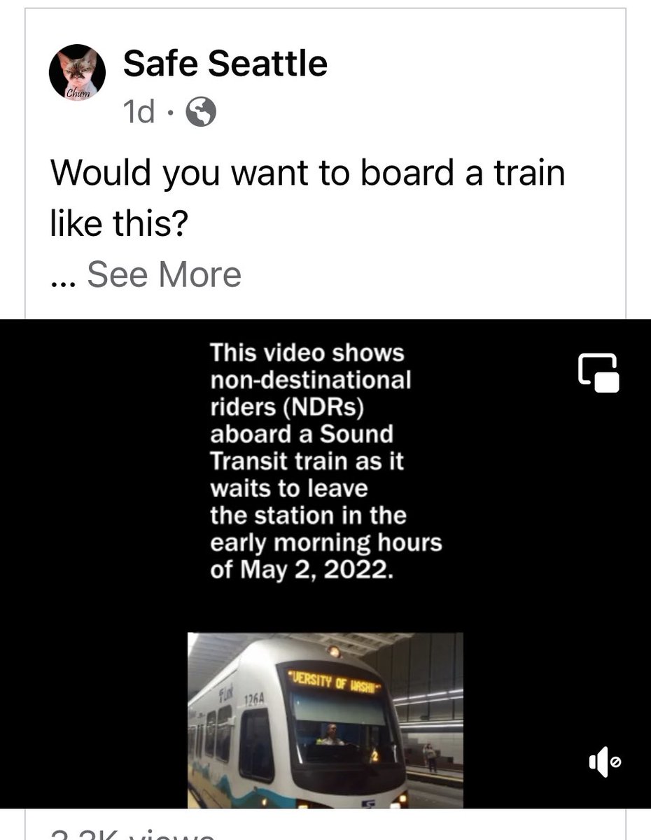 deuceohsixx's tweet photo. Maybe if you get people housed they won’t have to ride the light rail from NorthGate to Angle Lake for hours on end. #SafeSeattle https://t.co/AAzpvK2otW